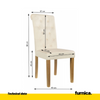 ANDREA - Sedia da pranzo/ufficio in velluto trapuntato con gambe in legno - Beige