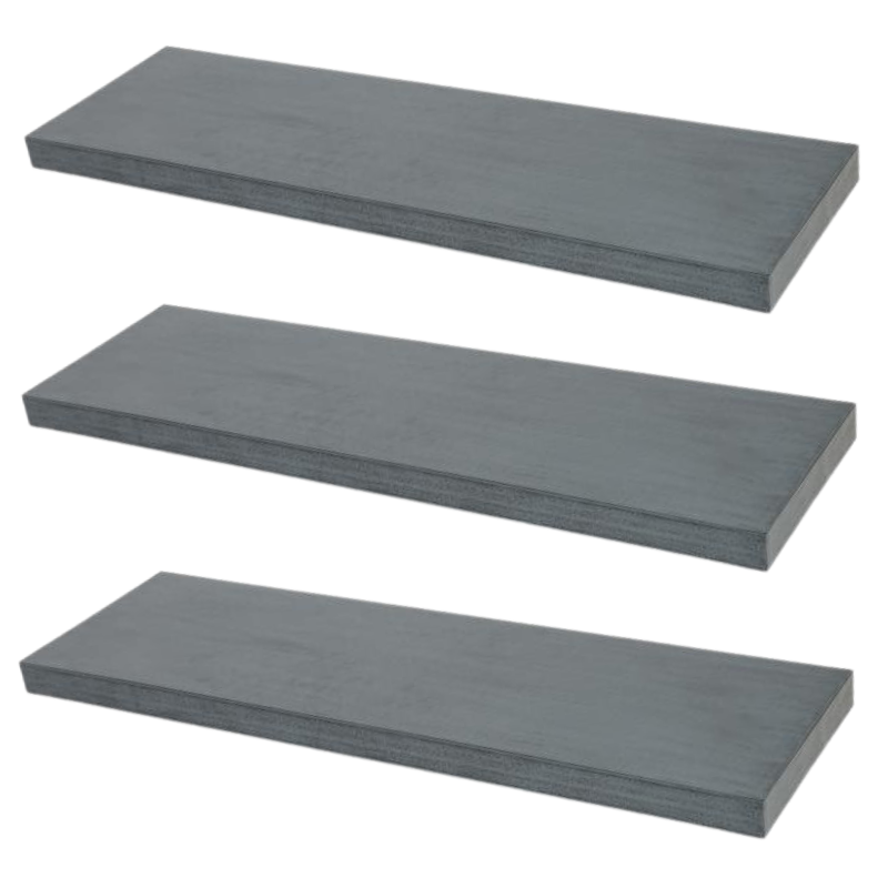 Mensola a scomparsa per libri - Set da 3 pezzi, Grigio Industriale 120cm