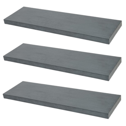 Mensola a scomparsa per libri - Set da 3 pezzi, Grigio Industriale 120cm