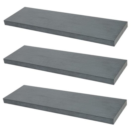 Mensola a scomparsa per libri - Set da 3 pezzi, Grigio Industriale 120cm