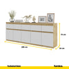 NOAH - Cassettiera a 5 cassetti e 5 ante - Credenza per camera da letto - Rovere Wotan / Bianco Opaco H75cm L200cm P35cm