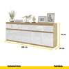 NOAH - Cassettiera a 5 cassetti e 5 ante - Credenza per camera da letto - Rovere Wotan / Bianco Lucido H75cm L200cm P35cm