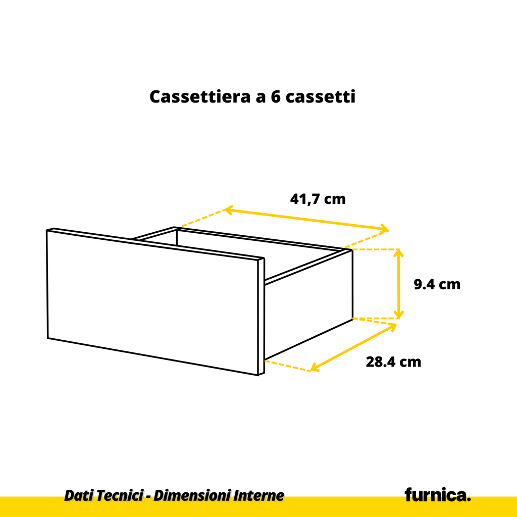 GABRIEL - Cassettiera a 14 cassetti (4+6+4) - Credenza per camera da letto - Antracite / Rovere Wotan