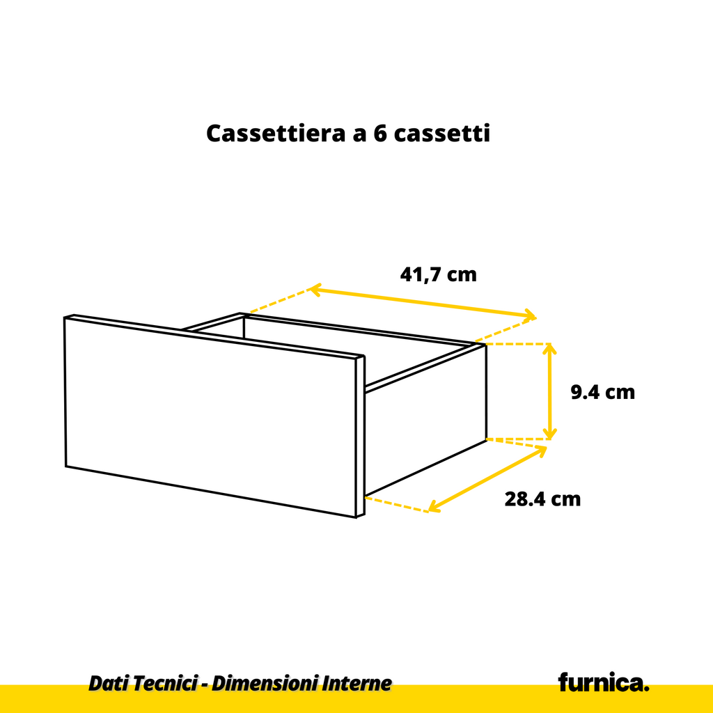GABRIEL - Cassettiera a 14 cassetti (4+6+4) - Credenza per camera da letto - Bianco opaco