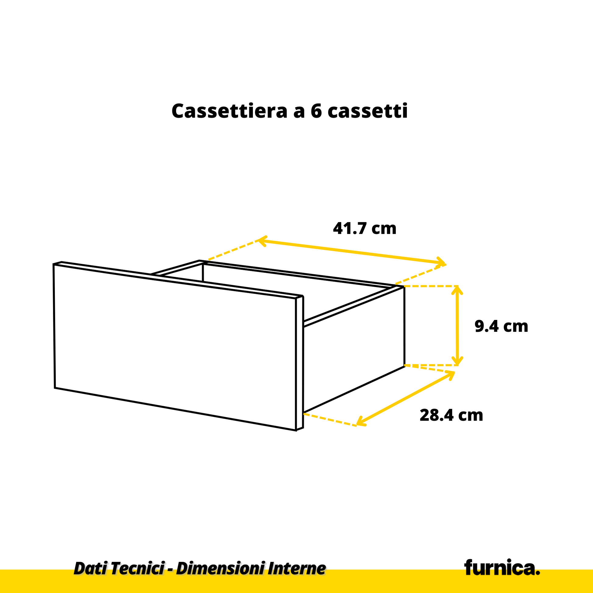 GABRIEL - Cassettiera a 10 cassetti (6+4) - H92/70 cm L160 cm P33 cm - Anthracite / Nero Lucido (6) – Furnica
