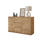 MIKEL - Cassettone con 3 cassetti e 2 ante - Credenza per camera da letto - Quercia Wotan
