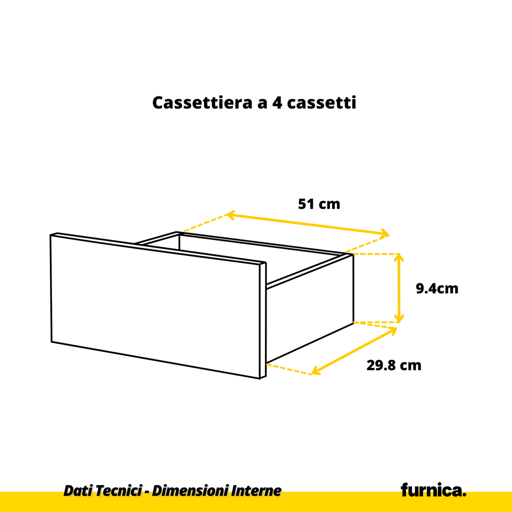 GABRIEL - Commode 10 Tiroirs (6+4) - H92/70 cm L160 cm P33 cm - Bianco Opaco / Calcestruzzo