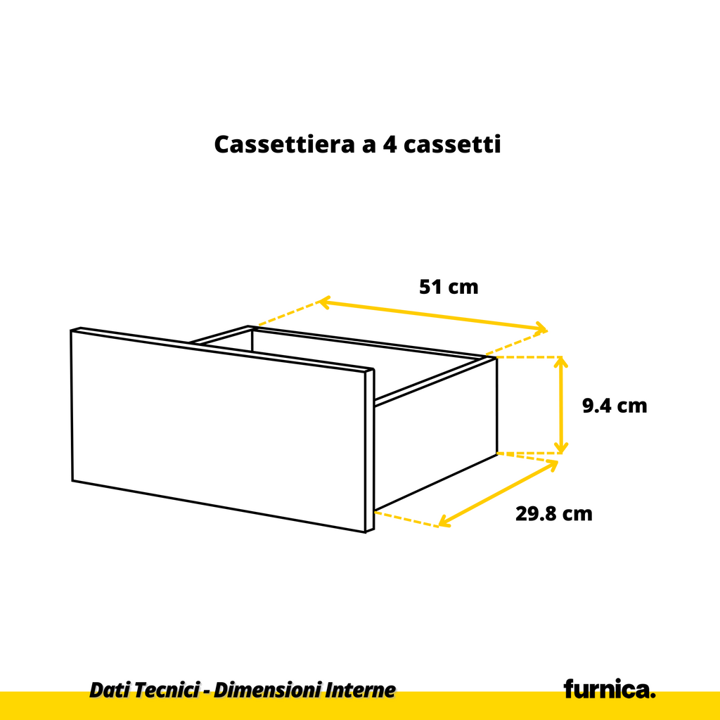 GABRIEL - Cassettiera a 14 cassetti (4+6+4) - Credenza per camera da letto - Bianco opaco
