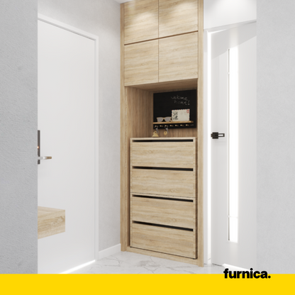 JACK - Scarpiera legno - Portaoggetti a 4 ripiani - Rovere Sonoma A100cm L60cm P36cm