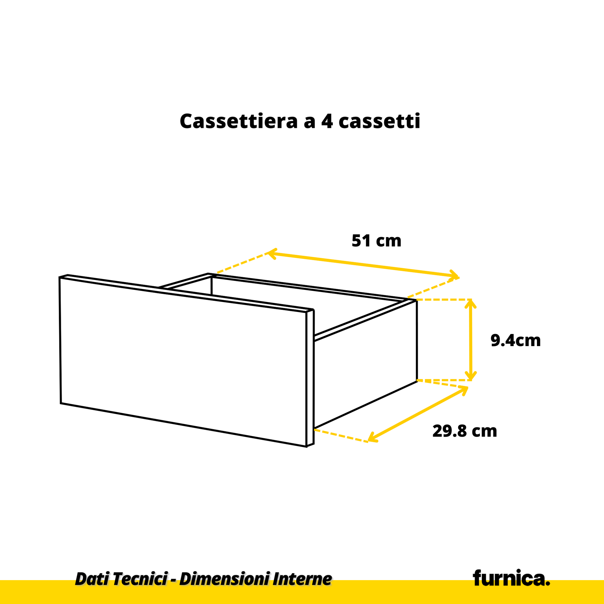 GABRIEL - Cassettiera a 10 cassetti (6+4) - H92/70 cm L160 cm P33 cm - Anthracite / Nero Lucido (7) – Furnica