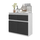 NOAH - Cassettiera con 2 cassetti e 2 ante - Credenza per camera da letto - Bianco Opaco / Antracite