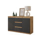 MIKEL - Cassettone con 3 cassetti e 2 ante - Credenza per camera da letto - Quercia Wotan / Antracite