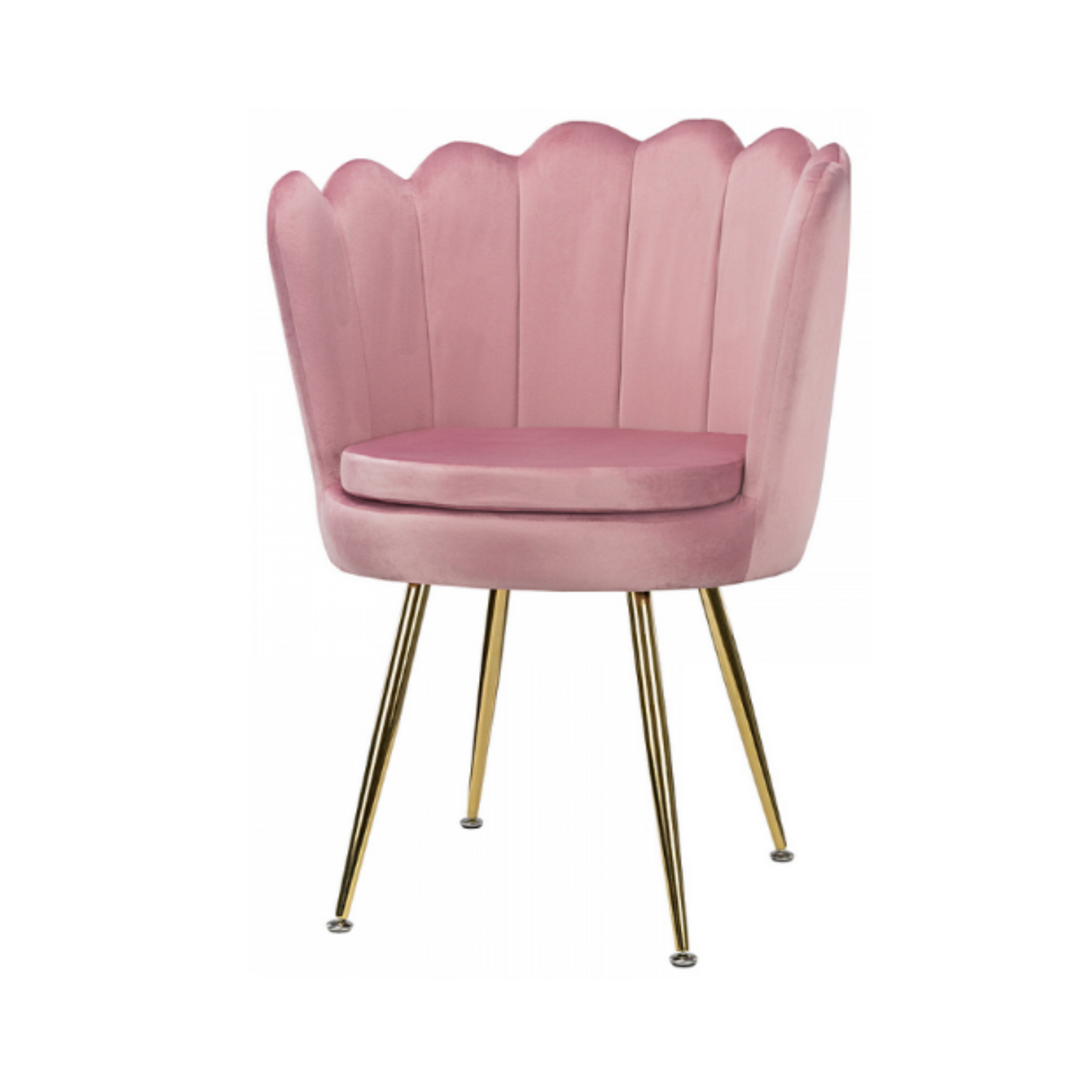 LUIGI - Sedia da pranzo e da ufficio in velluto trapuntato con gambe in cromo dorato - Rosa