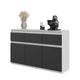 NOAH - Cassettiera con 3 cassetti e 3 ante - Credenza per camera da letto - Bianco opaco / Antracite