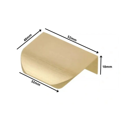 Maniglia per mobili a profilo Edge Grip 32mm (lunghezza totale 52mm) - Oro