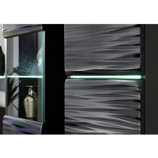 Parete attrezzata BLADE - Set di mobili per il soggiorno - Nero opaco / Sahara 3D