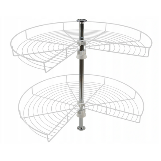 Cestello estraibile per angolo cucina 3/4 - 750mm - 2 ripiani - Bianco