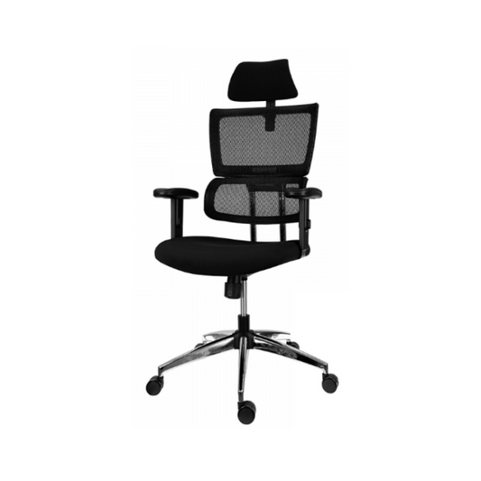 FILIPPO I - Sedia da ufficio rivestita in microrete di alta qualità - Nero H134cm L64cm