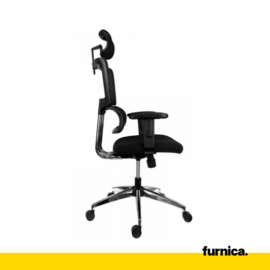FILIPPO I - Sedia da ufficio rivestita in microrete di alta qualità - Nero H134cm L64cm