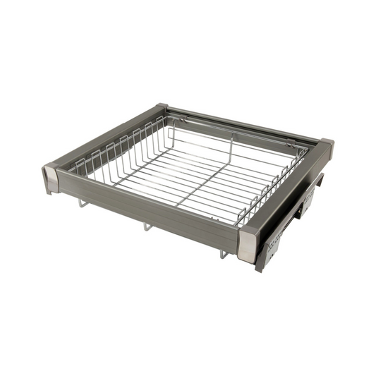 Cestello Estraibile per Armadio da 90cm con Chiusura Ammortizzata Soft-Close - Cromo