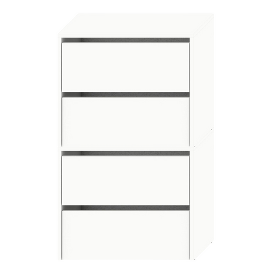 JACK - Scarpiera legno - Portaoggetti a 4 ripiani - Bianco opaco A100cm L60cm P36cm