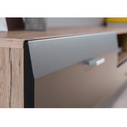Parete attrezzata CLIF - Set di mobili per il soggiorno - Rovere San Remo / Grigio antracite