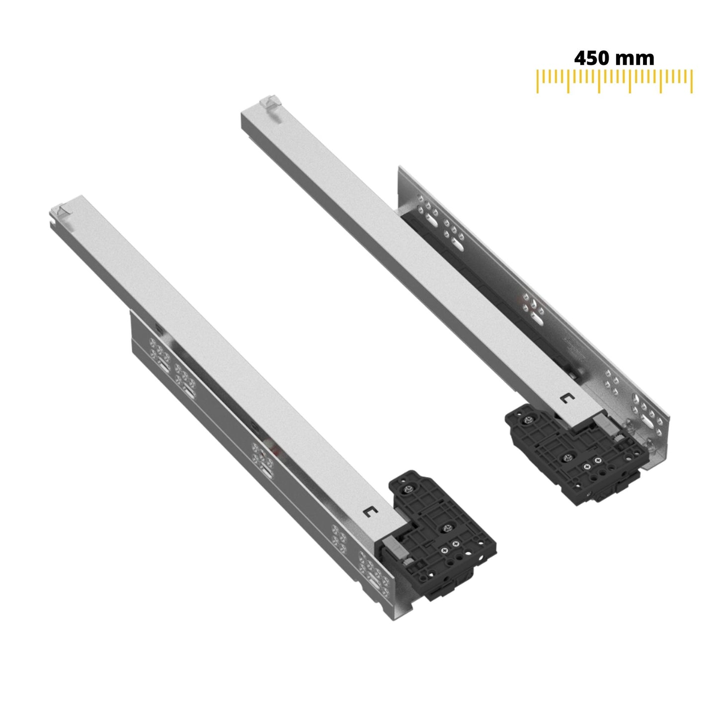 Sistemi per cassetti ammortizzate estrazione totale (sinistra e destra) 450mm