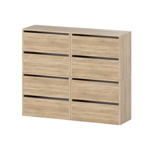 JACK - Scarpiera legno - Portaoggetti a 8 ripiani - Rovere Sonoma A100cm L120cm P36cm