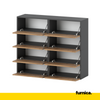 JACK - Scarpiera legno - Portaoggetti a 8 ripiani - Antracite / Rovere Wotan A100cm L120cm P36cm