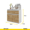 NOAH - Cassettone con 2 cassetti e 2 ante - Credenza per camera da letto - Bianco opaco / Quercia Wotan