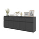 NOAH - Cassettiera a 5 cassetti e 5 ante - Credenza per camera da letto - Antracite H75cm L200cm P35cm