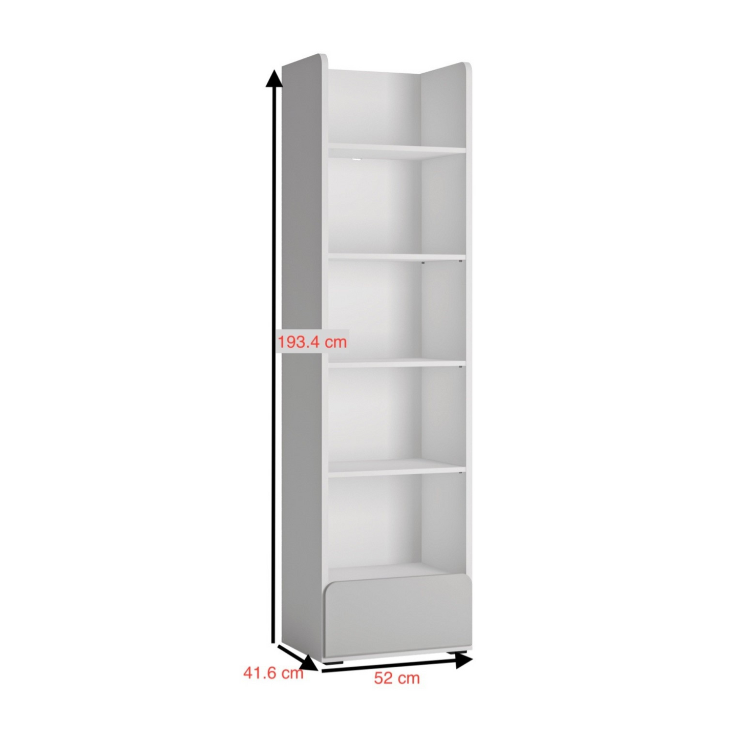 ALBI III - Set di mobili per camera da letto per ragazzi - Bianco opaco / Grigio freddo lucido