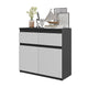 NOAH - Cassettiera con 2 cassetti e 2 ante - Credenza per camera da letto - Antracite / Bianco Opaco