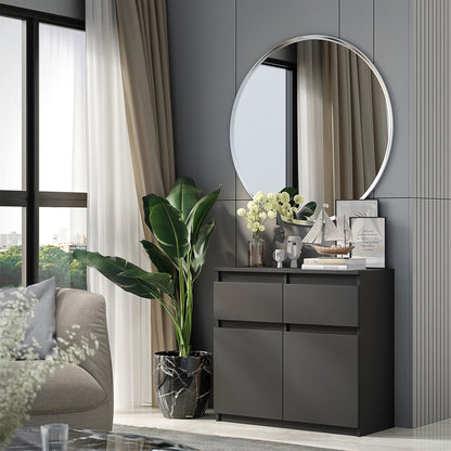 NOAH - Cassettiera con 2 cassetti e 2 ante - Credenza per camera da letto - Antracite