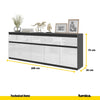 NOAH - Cassettiera a 5 cassetti e 5 ante - Credenza per camera da letto - Antracite / Bianco Lucido H75cm L200cm P35cm