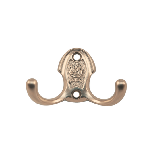 Gancio Appendiabiti Doppio 46mm - Ottone Antico