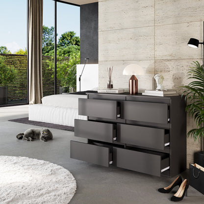 GABRIEL - Cassettiera a 6 cassetti - Credenza per camera da letto - Antracite