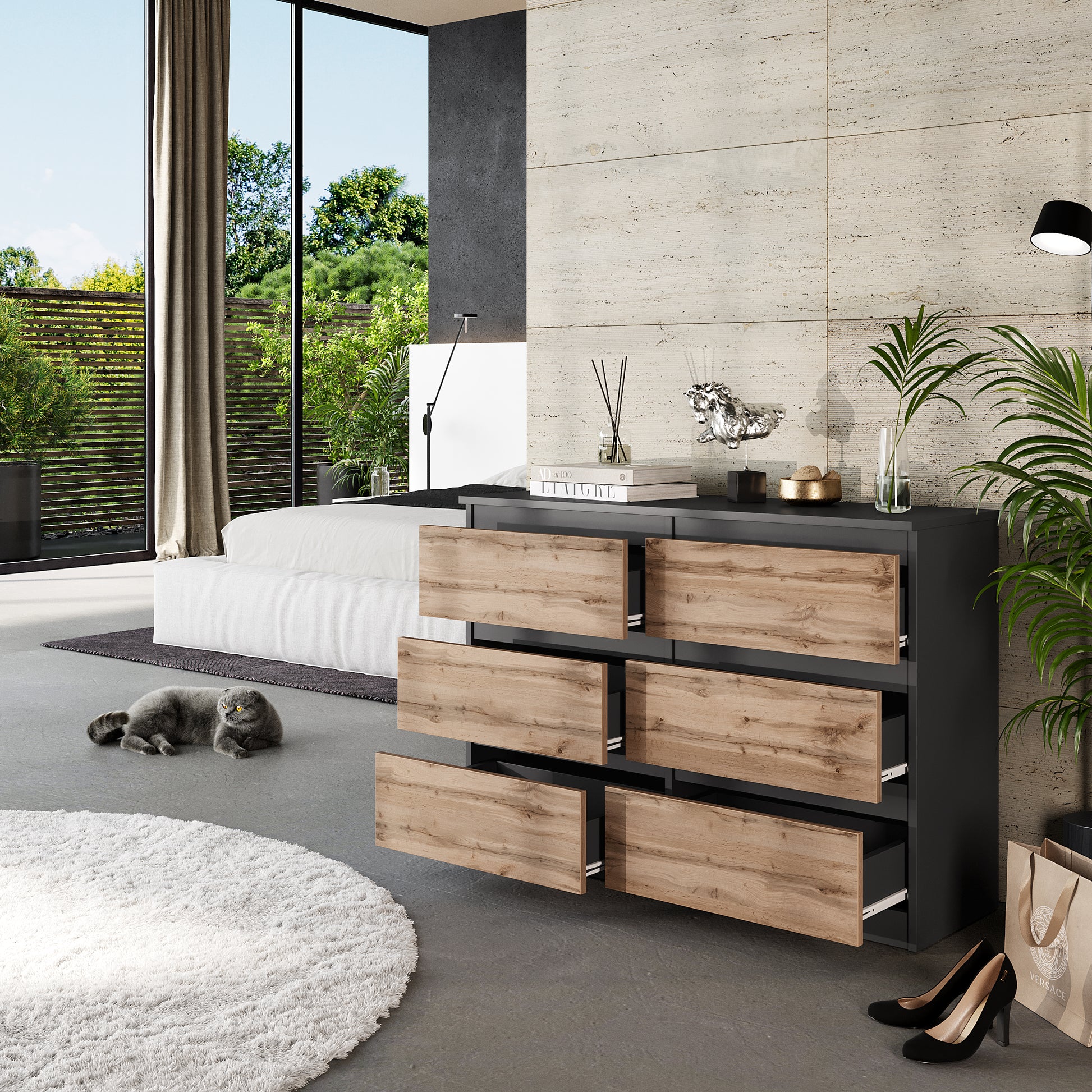 Cassettiera Dmbay, Settimanale per camera da letto, Comò con 3 cassetti Cassettiera Dmbay, Settimanale per camera da letto, Comò con 3 cassetti