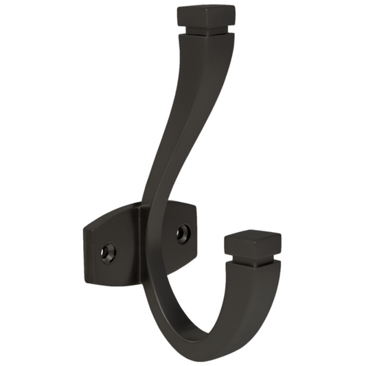 Gancio Appendiabiti Moderno Doppio 128 mm - Nero