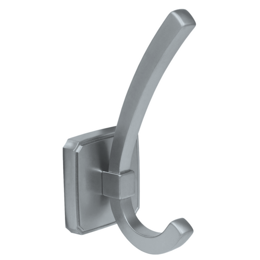 Gancio Appendiabiti Doppio 122mm - Acciaio Spazzolato