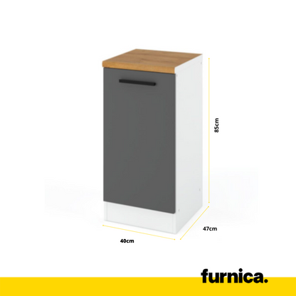 RENO - Set cucina - Antracite / Antracite con piano di lavoro - 8 unità - 260 cm