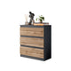 GABRIEL - Cassettiera con 3 cassetti - Credenza da ingresso e camera da letto - Antracite Opaco / Rovere Wotan - H72cm L60cm P33cm