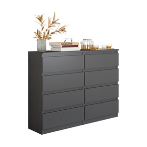 GABRIEL - Cassettiera a 8 cassetti - Credenza per camera da letto - Antracite