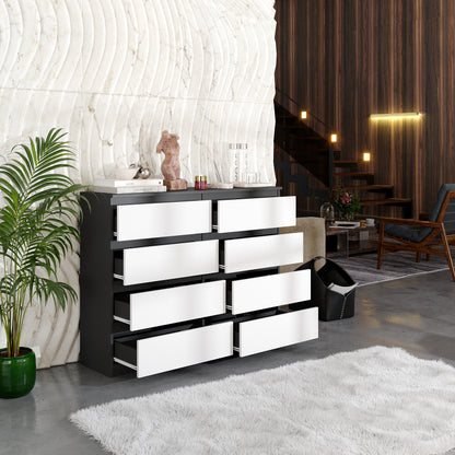 GABRIEL - Cassettiera a 8 cassetti - Credenza per camera da letto - Antracite / Bianco Opaco