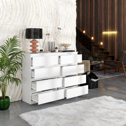 GABRIEL - Cassettiera a 8 cassetti - Credenza per camera da letto - Bianco opaco