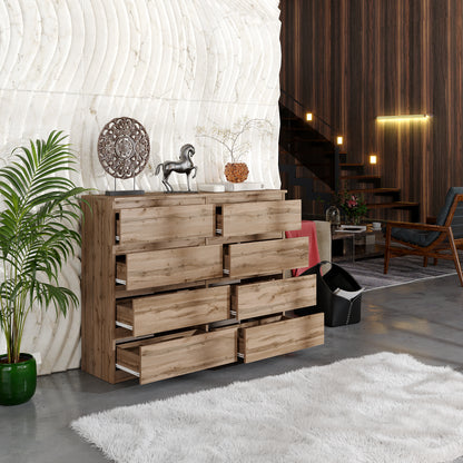 GABRIEL - Cassettiera con 8 cassetti - Credenza per camera da letto - Rovere Wotan