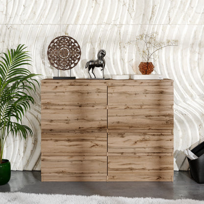 GABRIEL - Cassettiera con 8 cassetti - Credenza per camera da letto - Rovere Wotan
