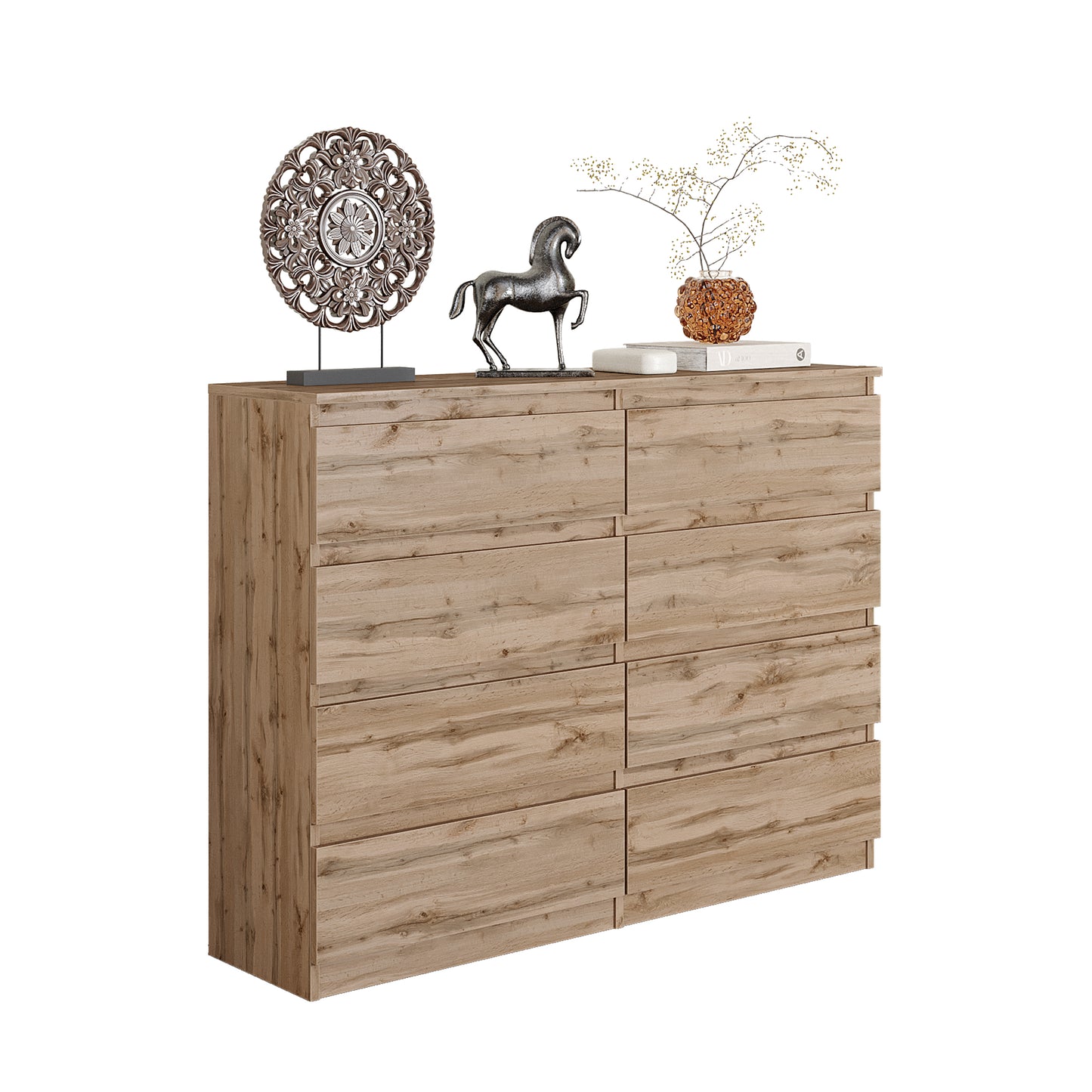 GABRIEL - Cassettiera con 8 cassetti - Credenza per camera da letto - Rovere Wotan
