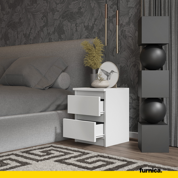 Comodino Con Luci LED E Stazione Di Ricarica – 2 Cassetti, 2 USB