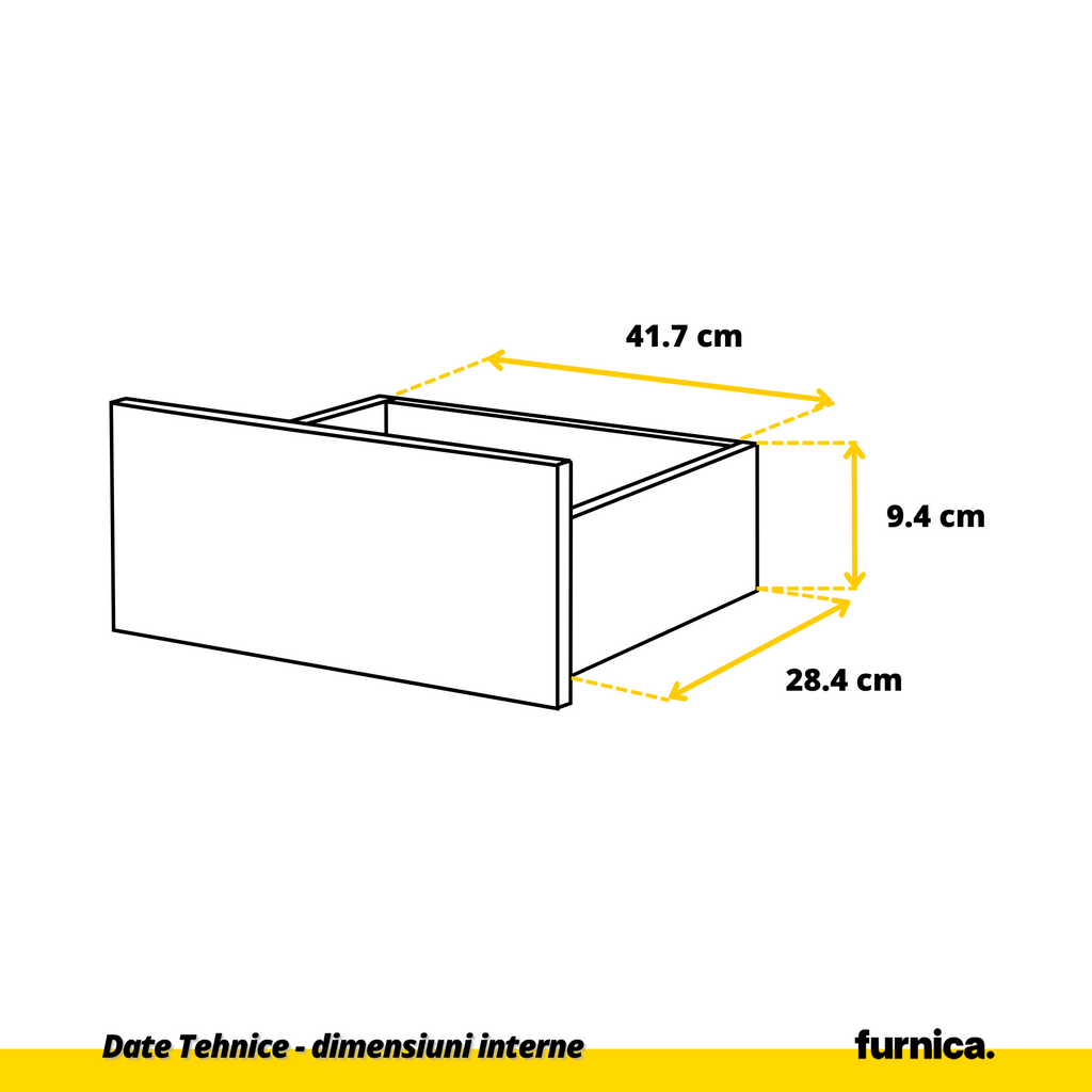 GABRIEL - Cassettiera a 6 cassetti - Credenza per camera da letto - Calcestruzzo / Bianco opaco